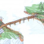 Hamber Island Estate Bridge, a residential and bridge architecture design project designed by Karl Gustavson Architect based in West Vancouver, Canada.